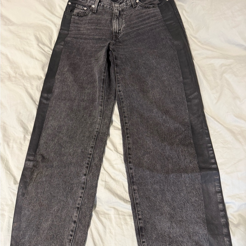 Levi’s Premium Baggy Dad Jeans Grey Tuxedo Stripe W28 L32